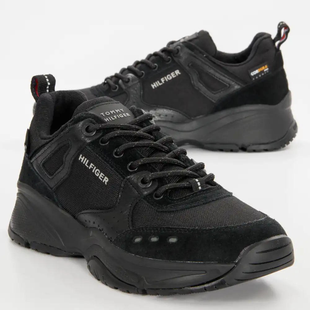 Basket basse homme Tommy Jeans Outdoor sneaker mix runner Noir - ZESHOES Basket basse homme Tommy Jeans Outdoor sneaker mix runner Noir - ZESHOES