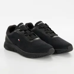 Basket basse homme Tommy Jeans Techmesh flag runner Noir - ZESHOES