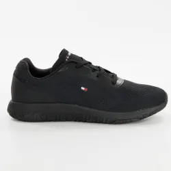 Basket basse homme Tommy Jeans Techmesh flag runner Noir - ZESHOES