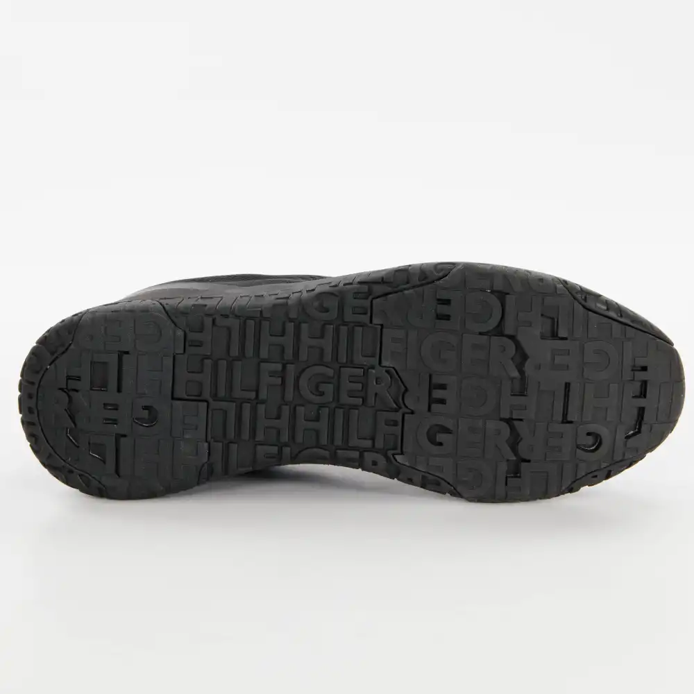 Basket basse homme Tommy Jeans Techmesh flag runner Noir - ZESHOES