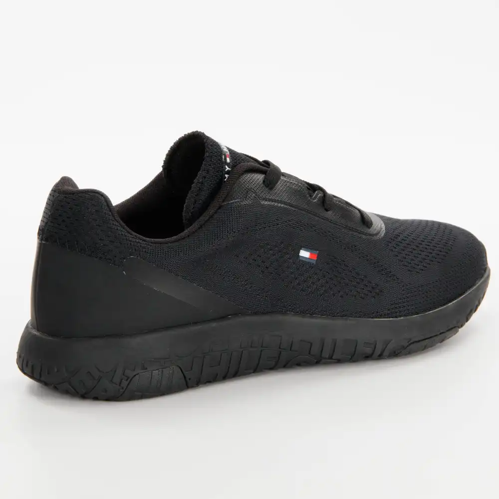 Basket basse homme Tommy Jeans Techmesh flag runner Noir - ZESHOES
