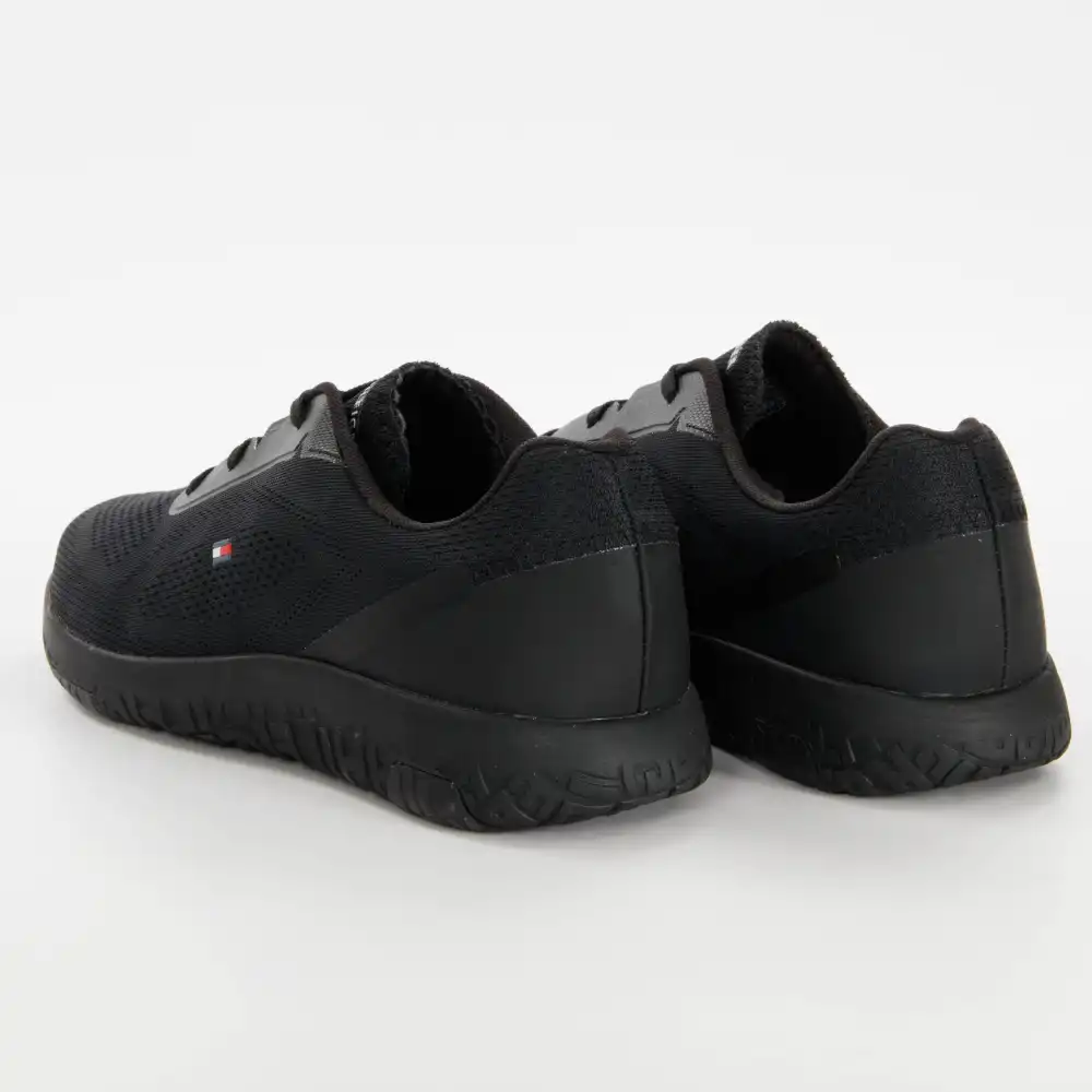 Basket basse homme Tommy Jeans Techmesh flag runner Noir - ZESHOES