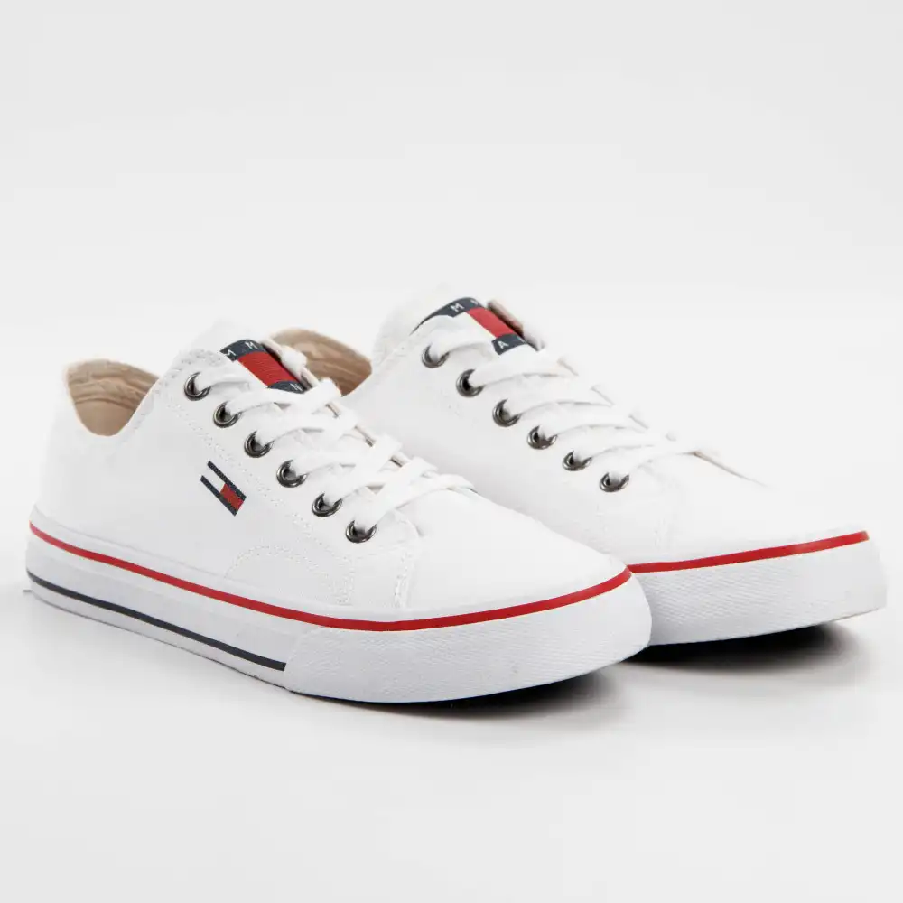 Basket basse femme Tommy Jeans Low cut sneaker Blanc - ZESHOES