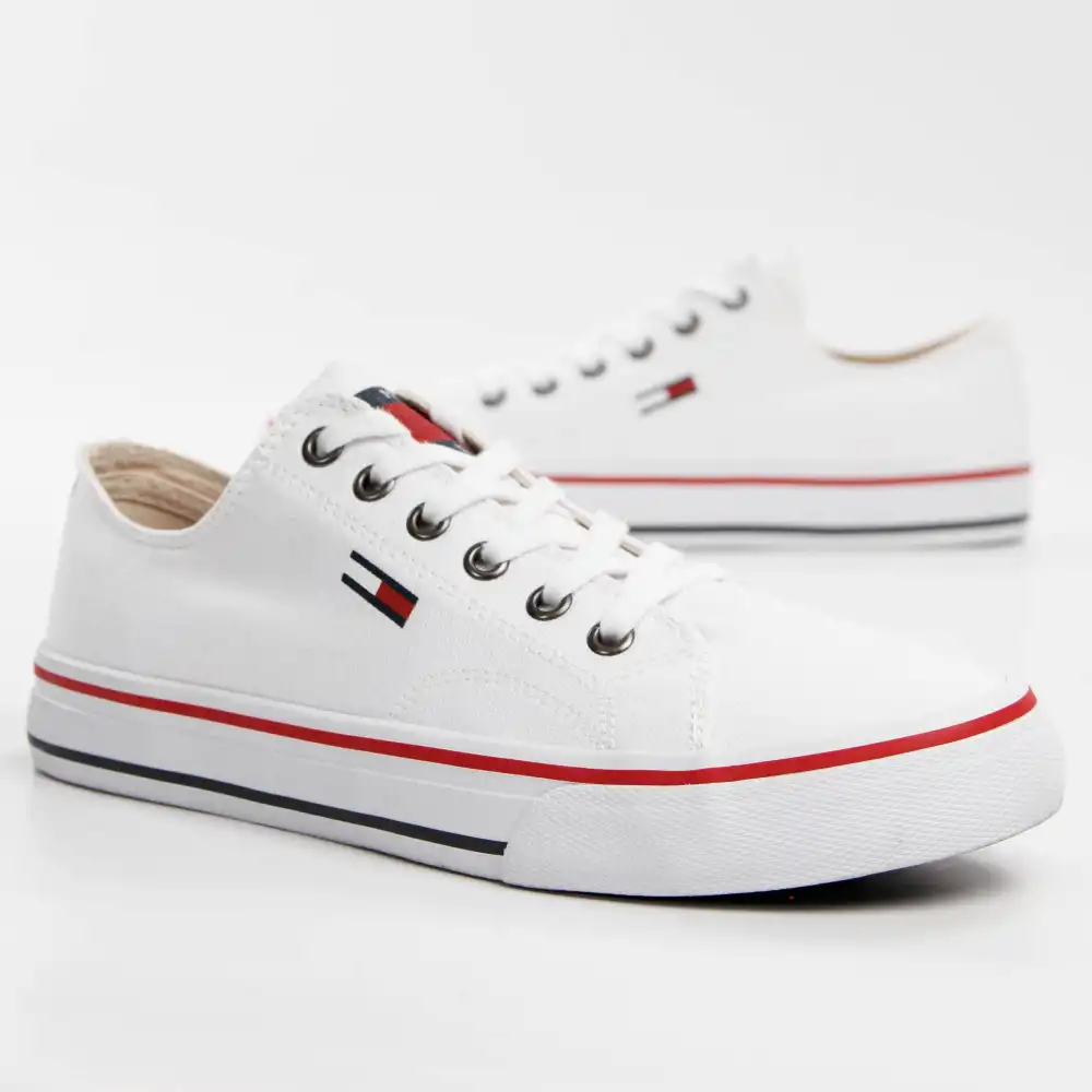 Basket basse femme Tommy Jeans Low cut sneaker Blanc - ZESHOES
