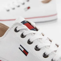 Basket basse femme Tommy Jeans Low cut sneaker Blanc - ZESHOES