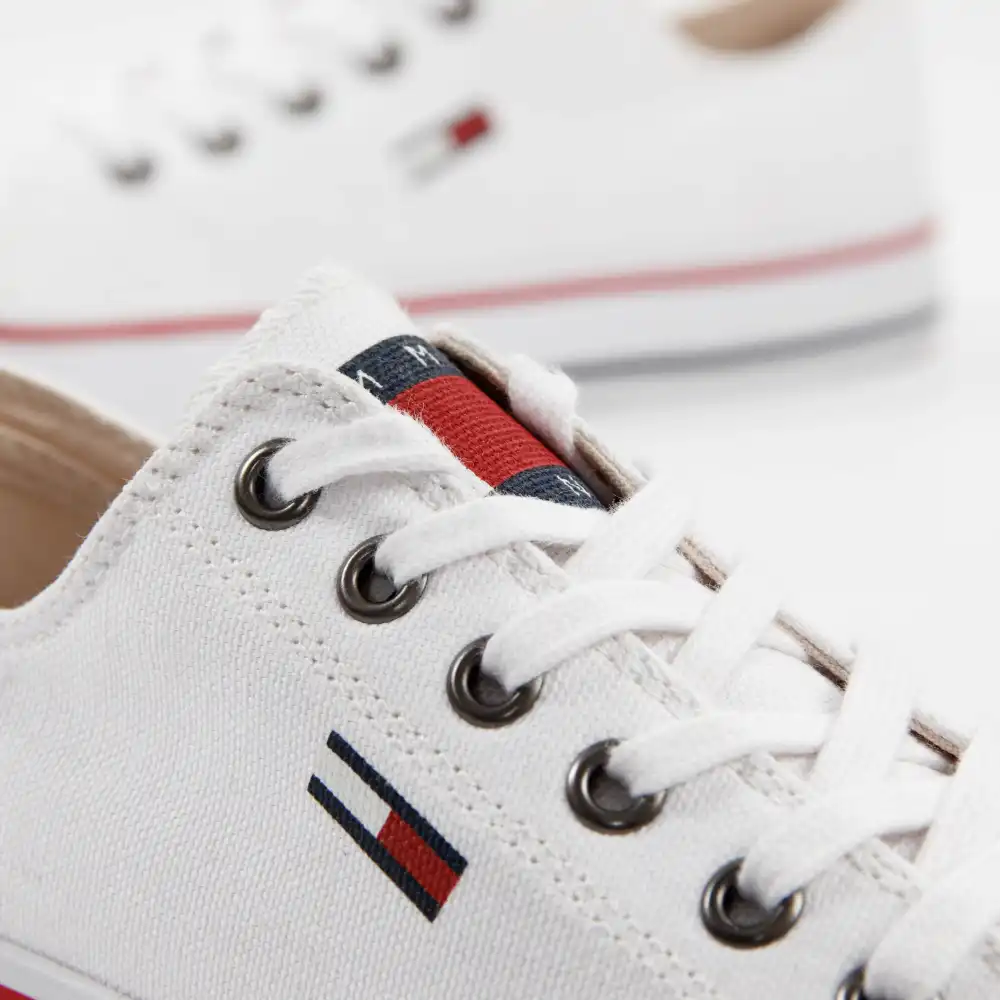 Basket basse femme Tommy Jeans Low cut sneaker Blanc - ZESHOES