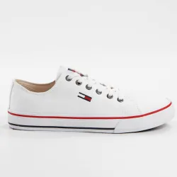 Basket basse femme Tommy Jeans Low cut sneaker Blanc - ZESHOES