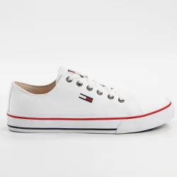 Basket basse femme Tommy Jeans Low cut sneaker Blanc - ZESHOES