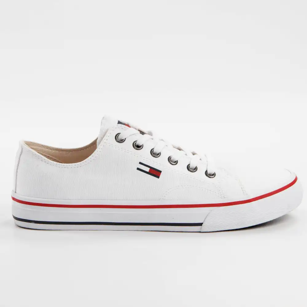 Basket basse femme Tommy Jeans Low cut sneaker Blanc - ZESHOES