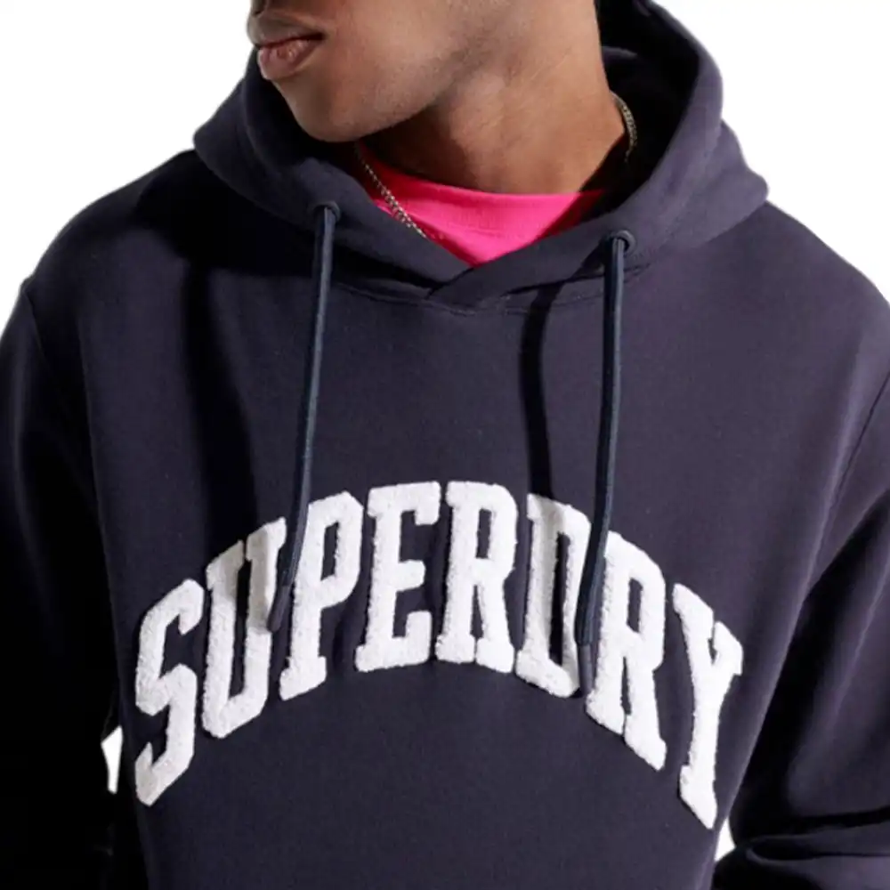 Sweat shirt homme Superdry Big logo relief Bleu - ZESHOES