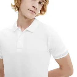 Polo manche courte Calvin Klein Bright white Blanc - ZESHOES