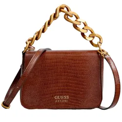 Pochette femme Guess Tullia mini espresso Marron - ZESHOES