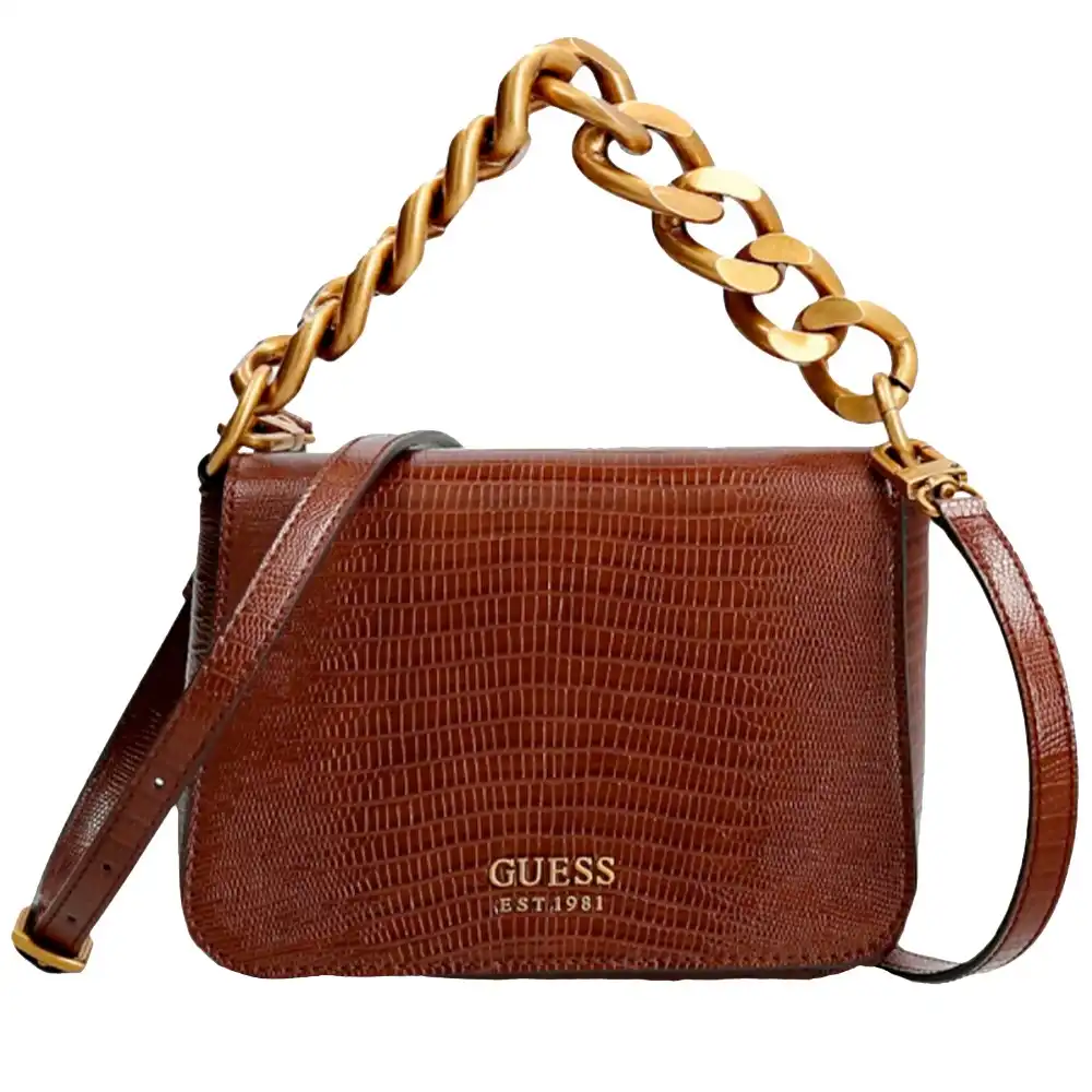 Sac a main femme Guess Tullia mini espresso Marron - ZESHOES