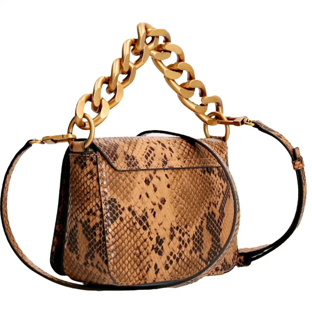 Pochette femme Guess Tullia python Marron - ZESHOES Pochette femme Guess Tullia python Marron - ZESHOES