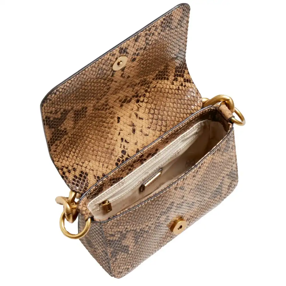Pochette femme Guess Tullia python Marron - ZESHOES Pochette femme Guess Tullia python Marron - ZESHOES