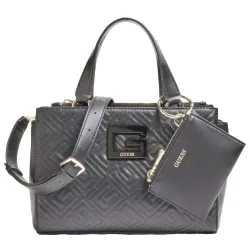 Sac a main femme Guess Janay quilted Noir - ZESHOES