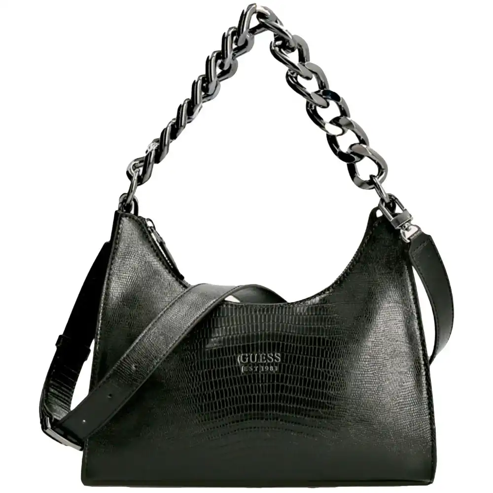 Sac bandoulière femme Guess Hobo tullia Noir - ZESHOES Sac bandoulière femme Guess Hobo tullia Noir - ZESHOES