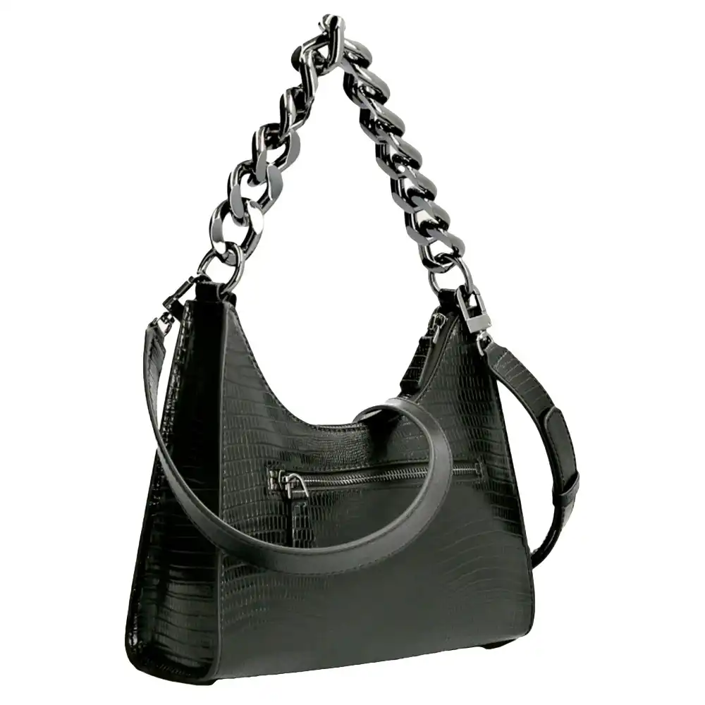 Sac bandoulière femme Guess Hobo tullia Noir - ZESHOES Sac bandoulière femme Guess Hobo tullia Noir - ZESHOES