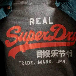 T shirt manche courte homme Superdry Vintage American logo Gris - ZESHOES