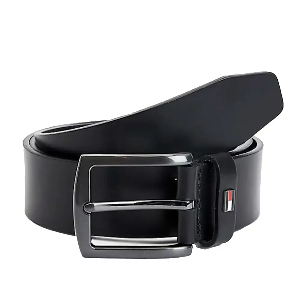 Ceinture homme Tommy Jeans Denton à drapeau Noir - ZESHOES