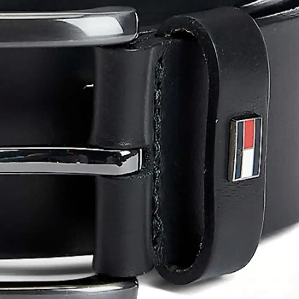 Ceinture homme Tommy Jeans Denton à drapeau Noir - ZESHOES