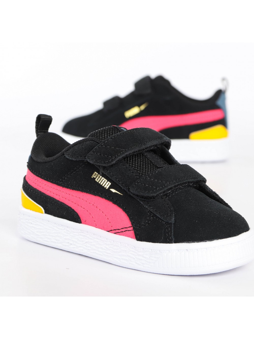 puma suede black and pink