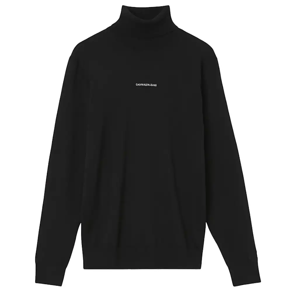 Pull homme Calvin Klein Roll neck jumper Noir - ZESHOES Pull homme Calvin Klein Roll neck jumper Noir - ZESHOES