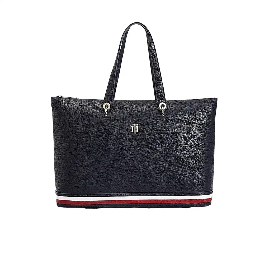 Sac a main femme Tommy Jeans Cabas emblématique Bleu - ZESHOES