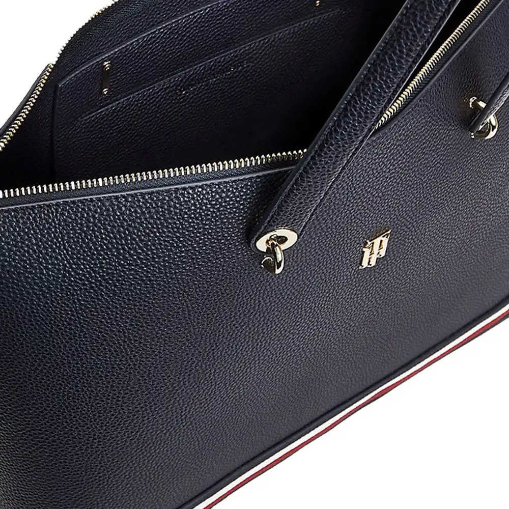 Sac a main femme Tommy Jeans Cabas emblématique Bleu - ZESHOES