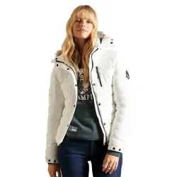 Doudoune femme Superdry Classic badge Blanc - ZESHOES