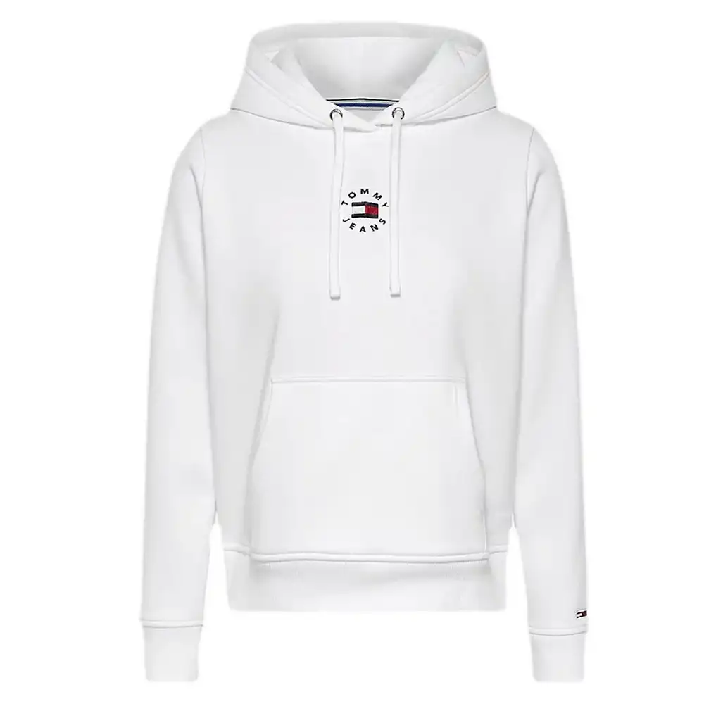 Sweat capuche femme Tommy Jeans Vintage logo Blanc - ZESHOES