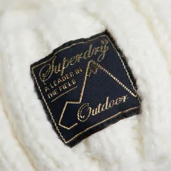 Bonnet femme Superdry Torsadé en tweed Blanc - ZESHOES