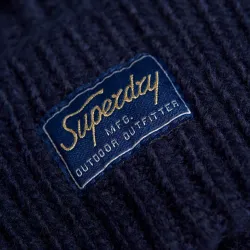 Bonnet femme Superdry Maille Torsadée Lux Bleu - ZESHOES Bonnet femme Superdry Maille Torsadée Lux Bleu - ZESHOES