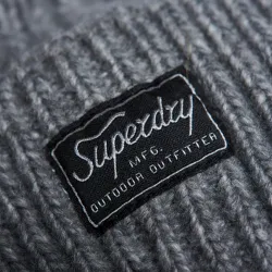 Bonnet femme Superdry Maille Torsadée Lux Gris - ZESHOES