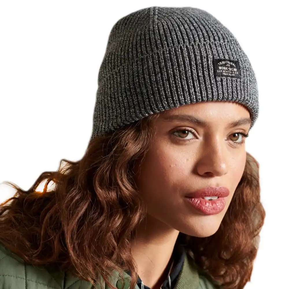 Bonnet femme Superdry Torsadé Unisexe Worker Noir - ZESHOES