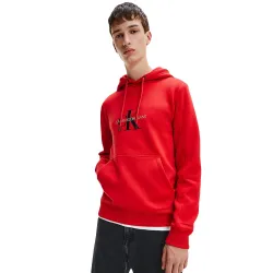 Sweat capuche homme Calvin Klein Monogramme hoodie Rouge - ZESHOES