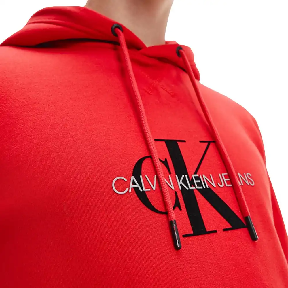 Sweat capuche homme Calvin Klein Monogramme hoodie Rouge - ZESHOES