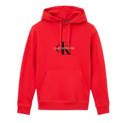 Sweat capuche homme Calvin Klein Monogramme hoodie Rouge - ZESHOES