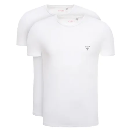 T shirt manche courte homme Guess Blanc Pack x2 logo triangle