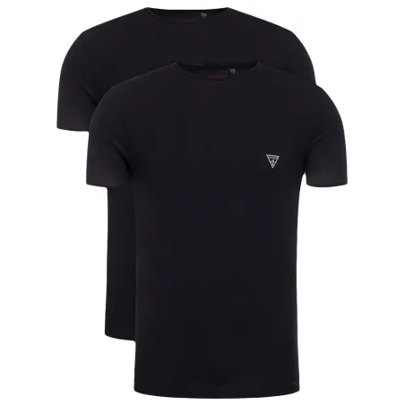 T shirt manche courte homme Guess Noir Pack x2 logo triangle