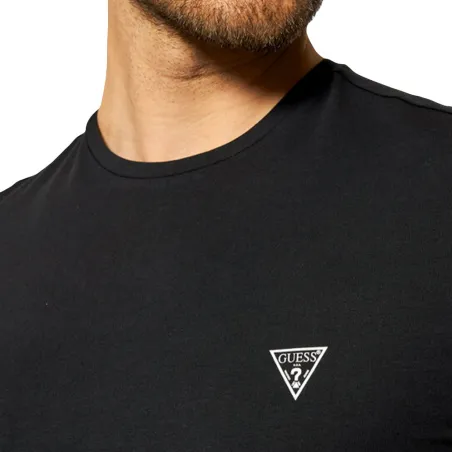 T shirt manche courte homme Guess Noir Pack x2 logo triangle