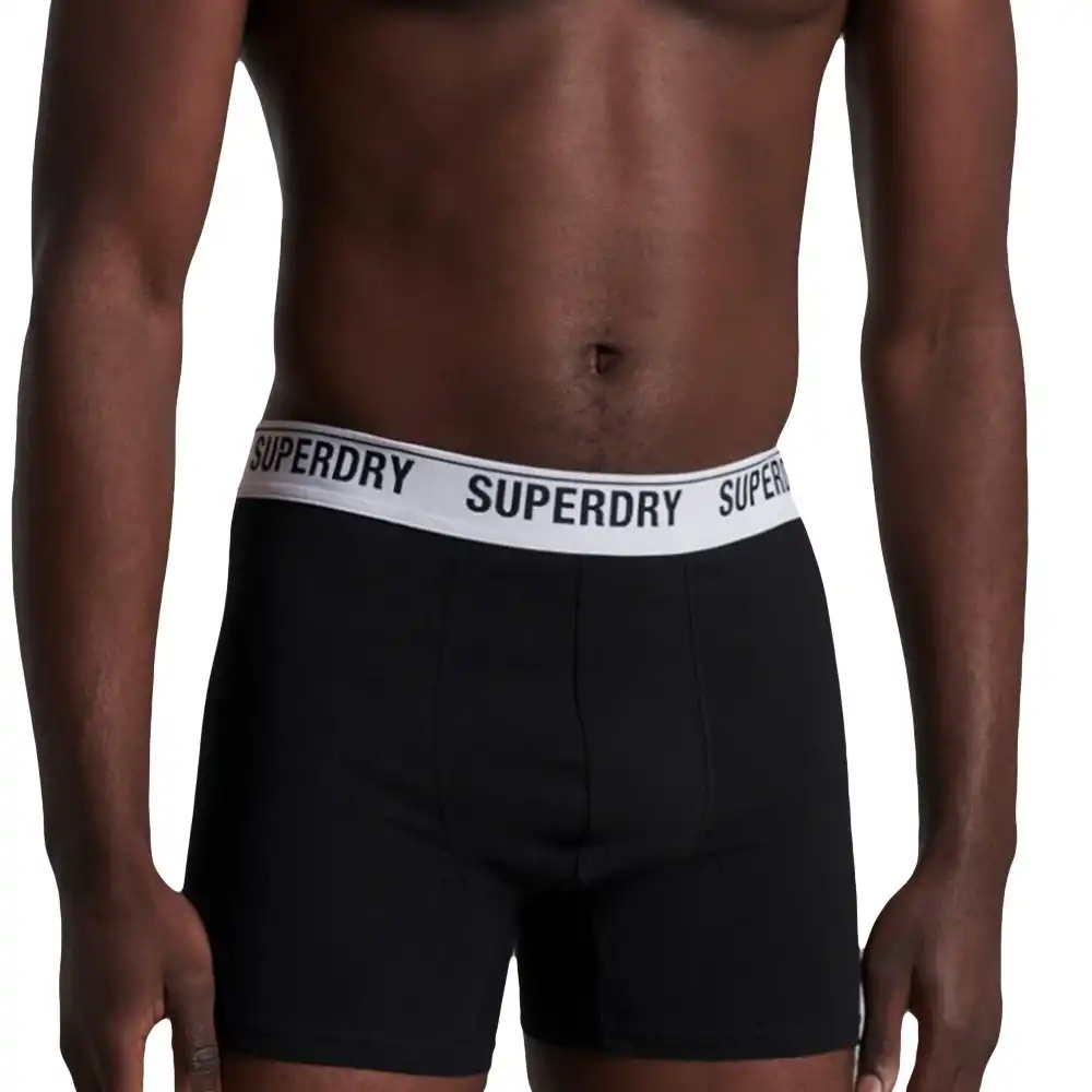 Boxer homme Superdry Pack x3 unlimited logo Noir - ZESHOES