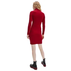 Robe femme Calvin Klein col roulé Rouge - ZESHOES