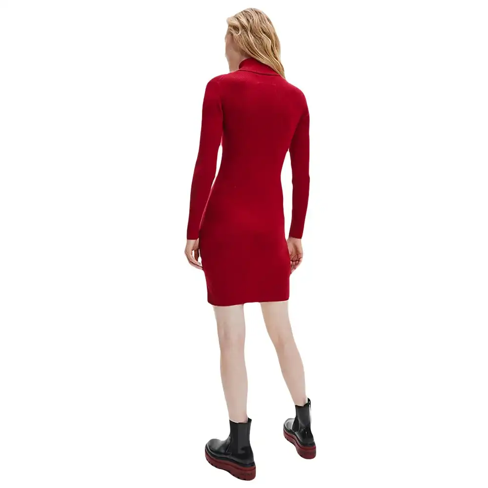 Robe femme Calvin Klein col roulé Rouge - ZESHOES