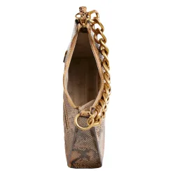 Sac a main femme Guess Hobo tullia python Marron - ZESHOES