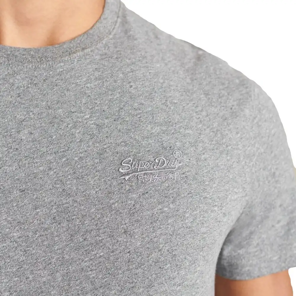 T shirt manche courte homme Superdry Logo vintage brodé Gris - ZESHOES