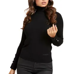 Pull femme Guess Col montant Noir - ZESHOES Pull femme Guess Col montant Noir - ZESHOES