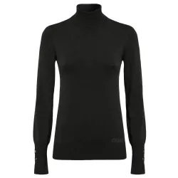 Pull femme Guess Col montant Noir - ZESHOES Pull femme Guess Col montant Noir - ZESHOES