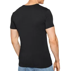 T shirt manche courte homme Guess Pack x2 classic logo triangle Noir - ZESHOES