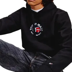 Sweat shirt homme Tommy Jeans Logo signature Noir - ZESHOES